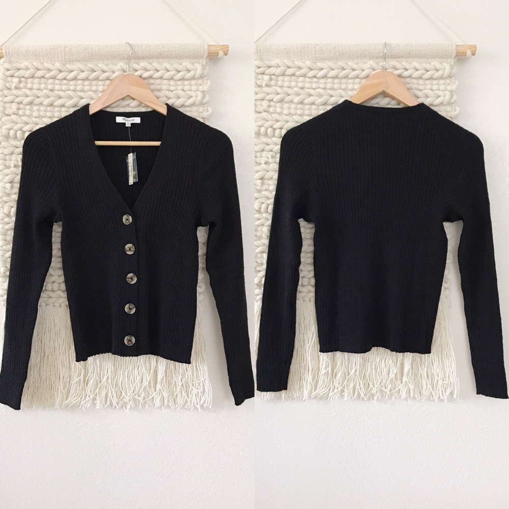 Madewell Shrunken Ribbed Cardigan Sweater - Picture 2 of 6